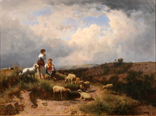 A. Marko -scena pastorale- olio su tela cm. 60X80